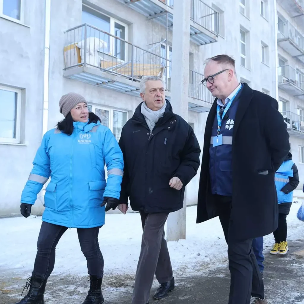 UN High Commissioner Grandi visits shelter project in Kharkiv